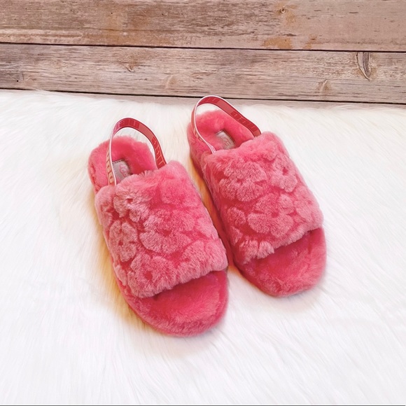 UGG Fluff Yeah Slide Poppy In Strawberry Sorbet - Picture 4 of 7